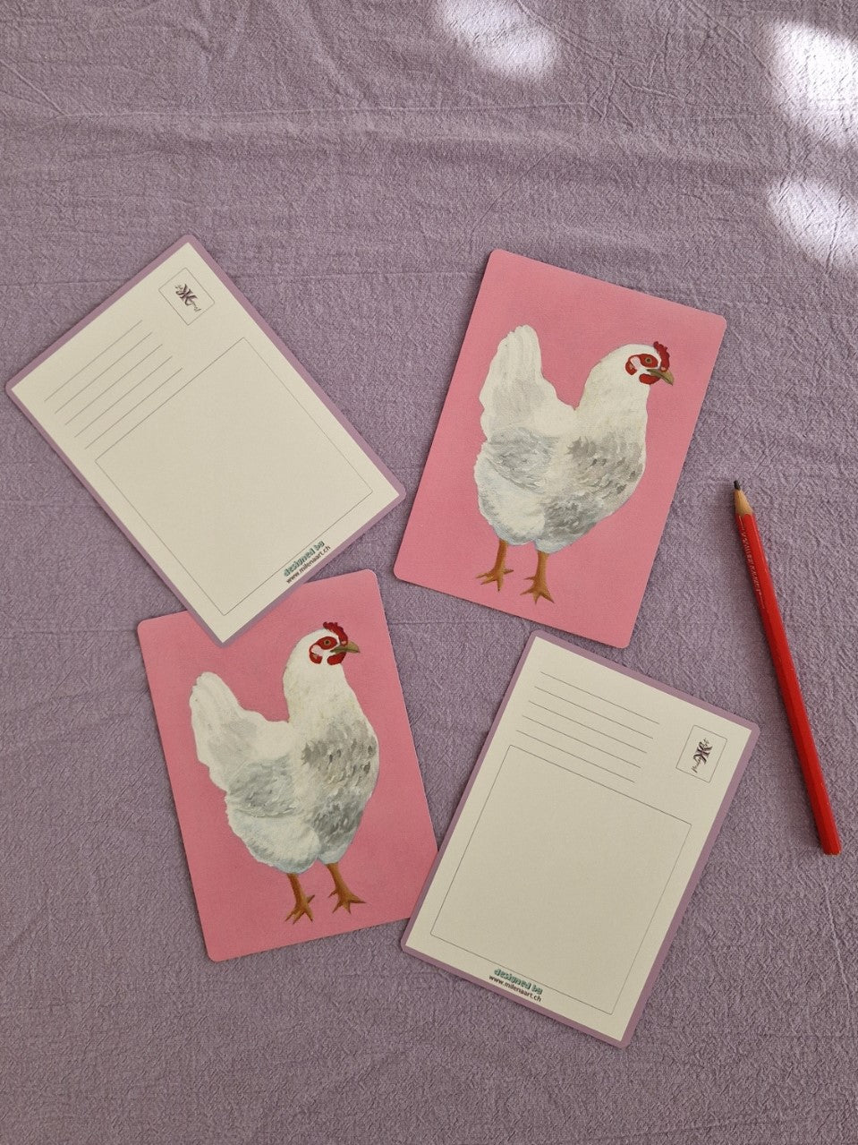 Postkarte Huhn