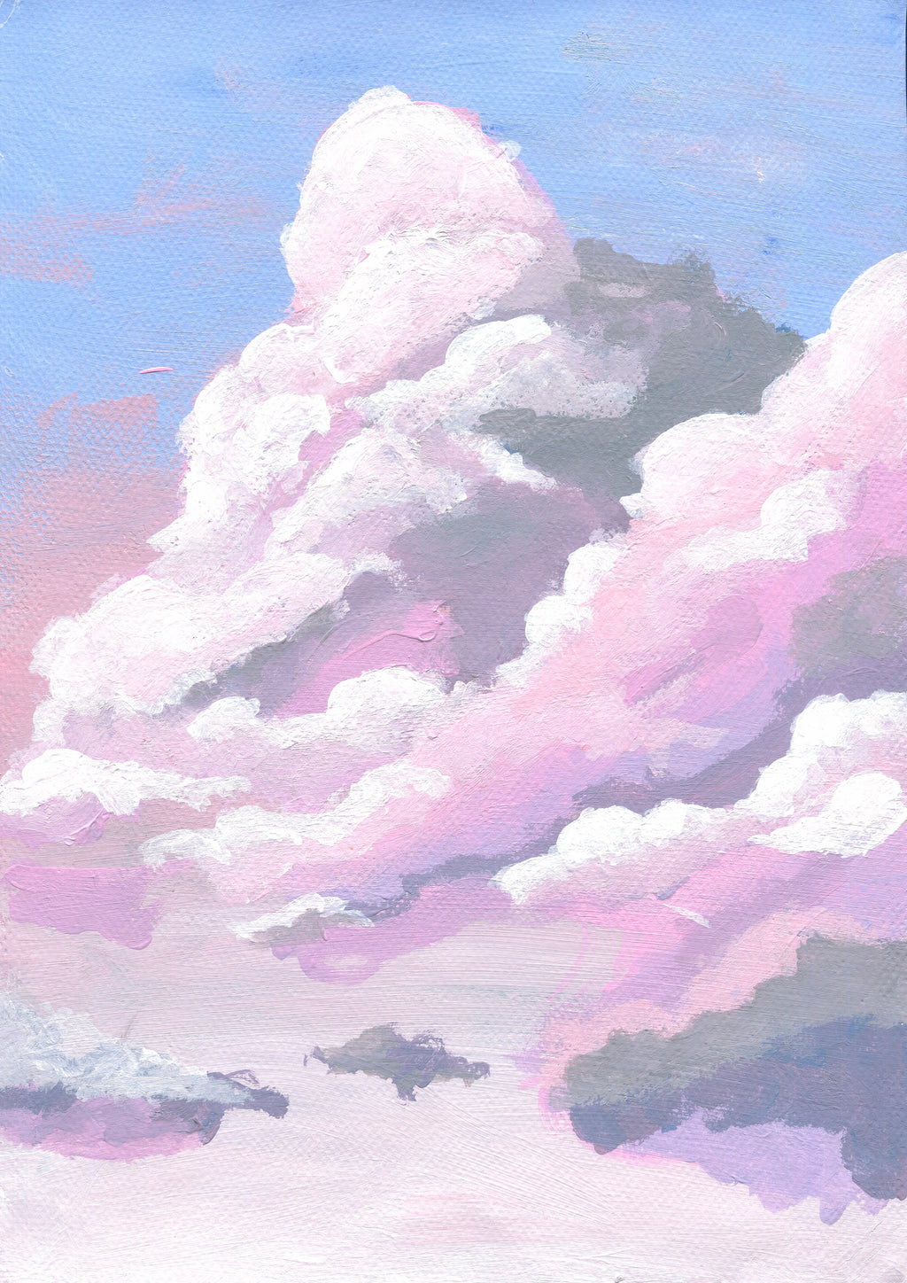 Pastel-colored cloud with a blue sky background