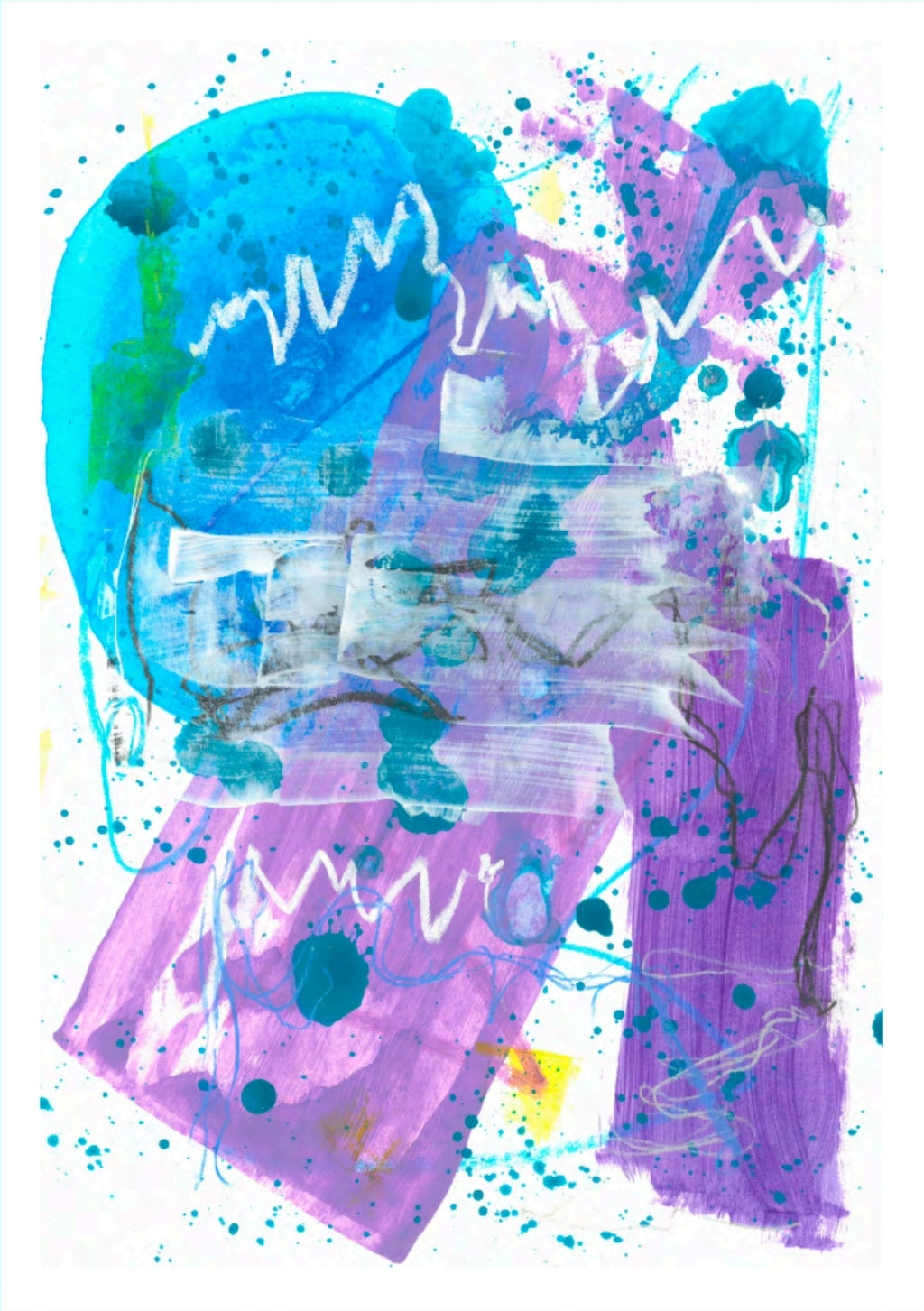Abstrakter Art Print in Lila und Blau mit harmonischen Farbfeldern, perfekt kombinierbar mit Purple 2.