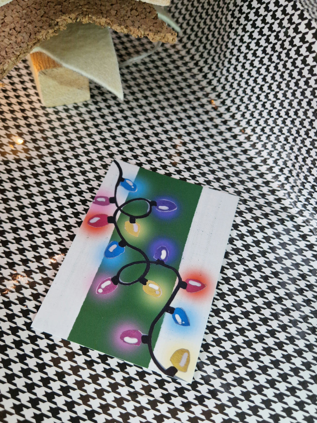 Mini Grusskarte Lichterkette